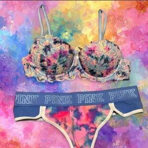 Colorful Tie-Dye Bra and Panty Set